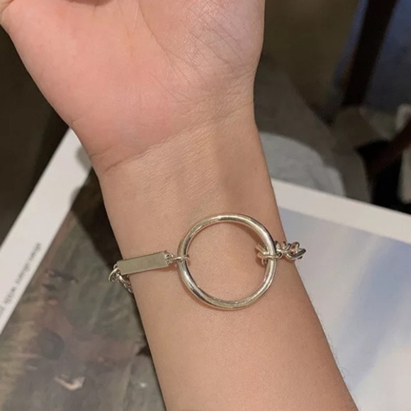 Sterling Silver O Link Chain Kink Minimalist Bracelet - Picture 6 of 8